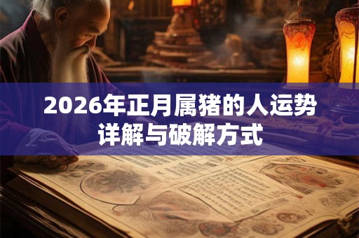 2026年正月属猪的人运势详解与破解方式