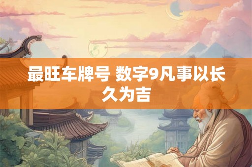 最旺车牌号 数字9凡事以长久为吉