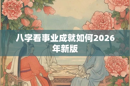 八字看事业成就如何2026年新版
