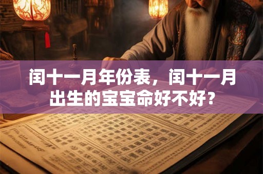 闰十一月年份表，闰十一月出生的宝宝命好不好？