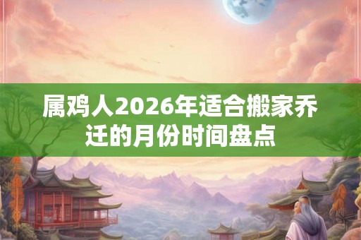 属鸡人2026年适合搬家乔迁的月份时间盘点