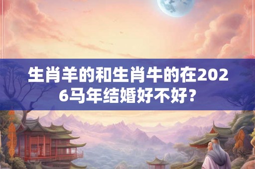 生肖羊的和生肖牛的在2026马年结婚好不好? 生肖羊的和生肖牛的在2026马年结婚好不好?