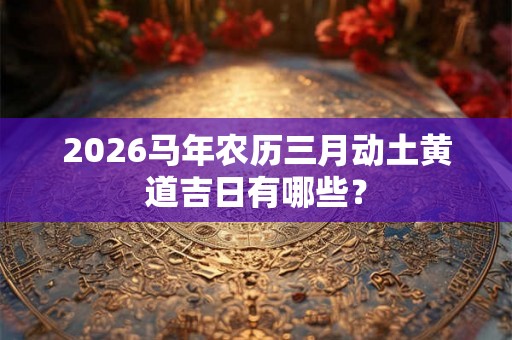 2026马年农历三月动土黄道吉日有哪些？