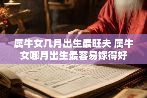 属牛女几月出生最旺夫 属牛女哪月出生最容易嫁得好