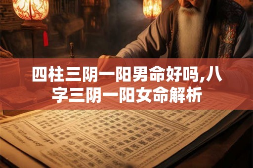四柱三阴一阳男命好吗,八字三阴一阳女命解析