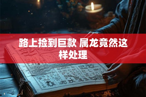 路上捡到巨款 属龙竟然这样处理 路上捡到巨款 属龙竟然这样处理