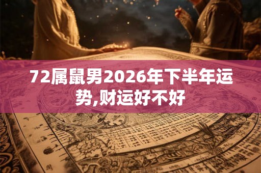 72属鼠男2026年下半年运势,财运好不好 72属鼠男2026年下半年运势,财运好不好