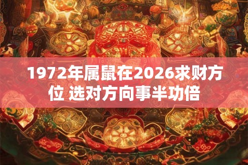 1972年属鼠在2026求财方位 选对方向事半功倍