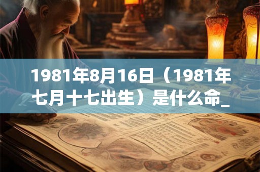 1981年8月16日（1981年七月十七出生）是什么命_命运如何