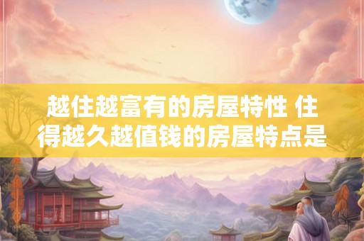 越住越富有的房屋特性 住得越久越值钱的房屋特点是什么