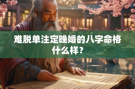 难脱单注定晚婚的八字命格什么样？