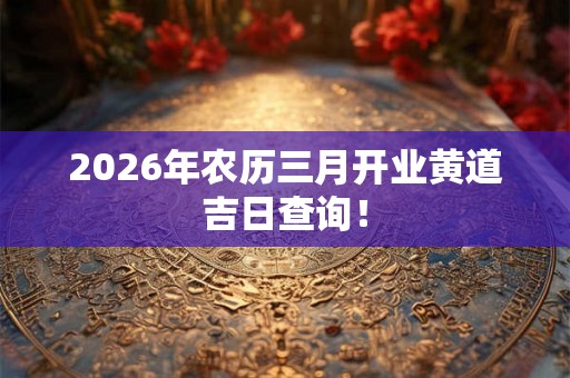 2026年农历三月开业黄道吉日查询！