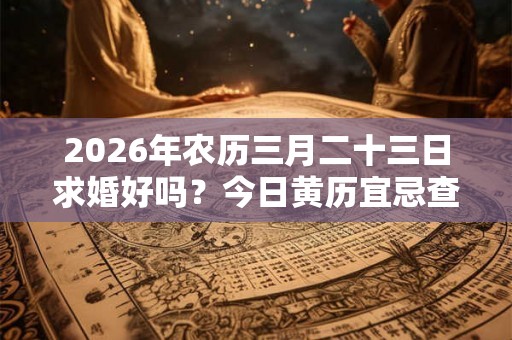 2026年农历三月二十三日求婚好吗？今日黄历宜忌查询