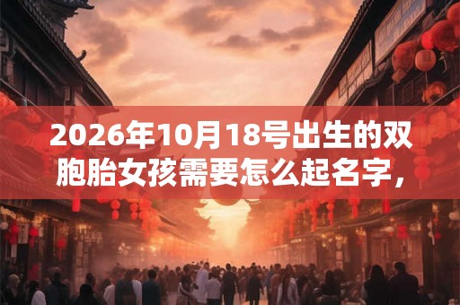 2026年10月18号出生的双胞胎女孩需要怎么起名字，五行属什么？