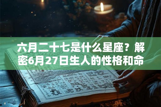 六月二十七是什么星座？解密6月27日生人的性格和命运