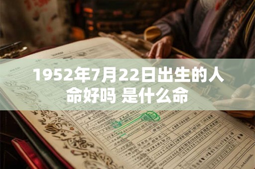 1952年7月22日出生的人命好吗 是什么命