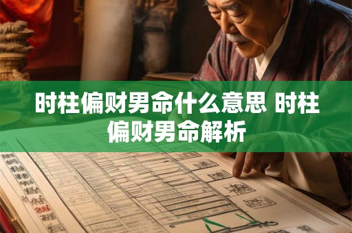 时柱偏财男命什么意思 时柱偏财男命解析
