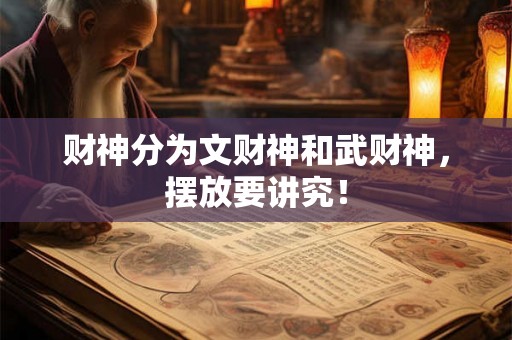 财神分为文财神和武财神，摆放要讲究！