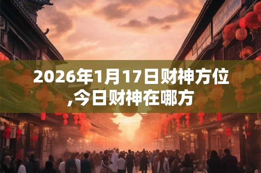 2026年1月17日财神方位,今日财神在哪方
