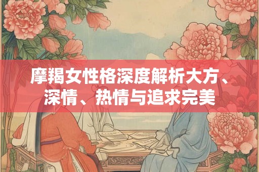 摩羯女性格深度解析大方、深情、热情与追求完美