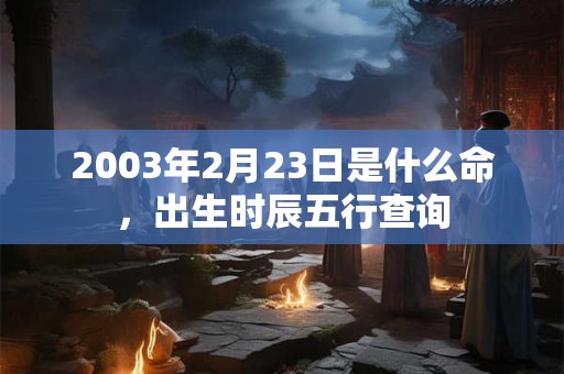 2003年2月23日是什么命，出生时辰五行查询