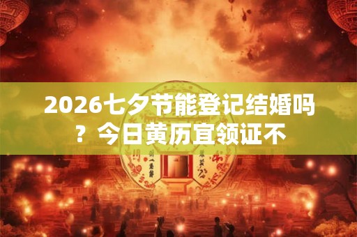2026七夕节能登记结婚吗？今日黄历宜领证不
