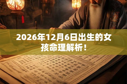 2026年12月6日出生的女孩命理解析！