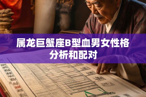 属龙巨蟹座B型血男女性格分析和配对