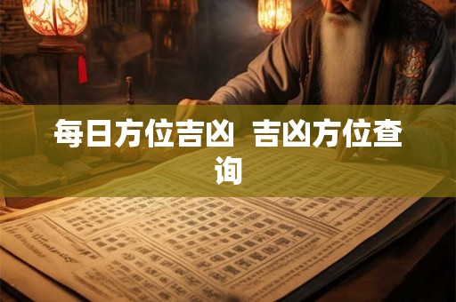 每日方位吉凶  吉凶方位查询
