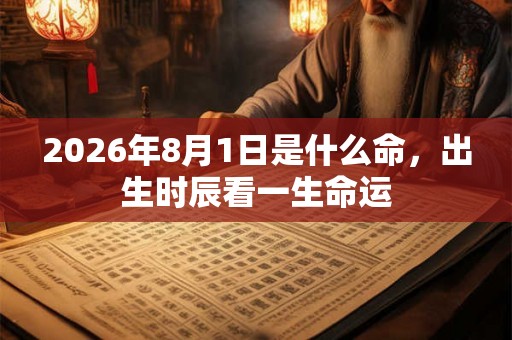 2026年8月1日是什么命，出生时辰看一生命运