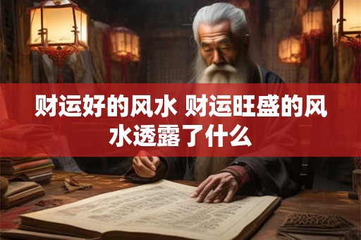 财运好的风水 财运旺盛的风水透露了什么 财运好的风水 财运旺盛的风水透露了什么