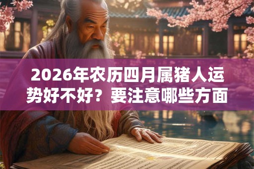2026年农历四月属猪人运势好不好？要注意哪些方面？