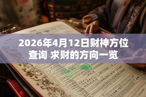 2026年4月12日财神方位查询 求财的方向一览
