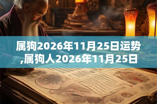 属狗2026年11月25日运势,属狗人2026年11月25日财运,生肖狗2026年11月25日运势