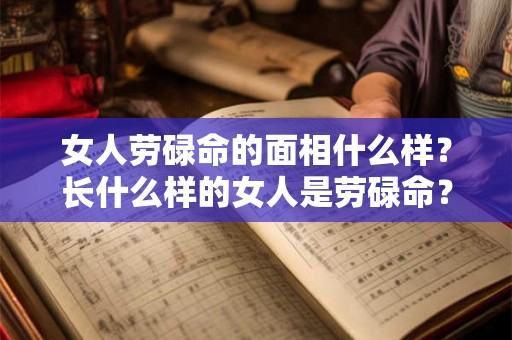女人劳碌命的面相什么样?长什么样的女人是劳碌命? 女人劳碌命的面相什么样?长什么样的女人是劳碌命?