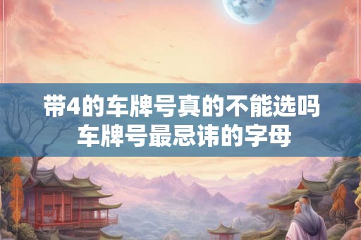 带4的车牌号真的不能选吗 车牌号最忌讳的字母