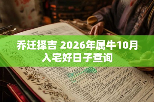 乔迁择吉 2026年属牛10月入宅好日子查询