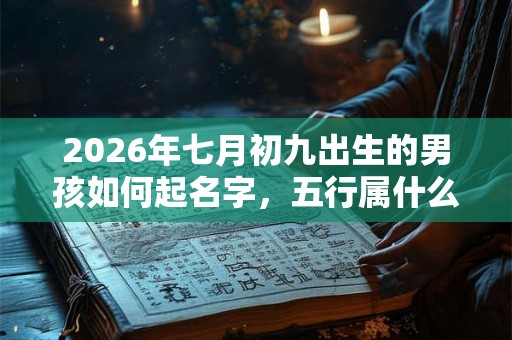 2026年七月初九出生的男孩如何起名字，五行属什么