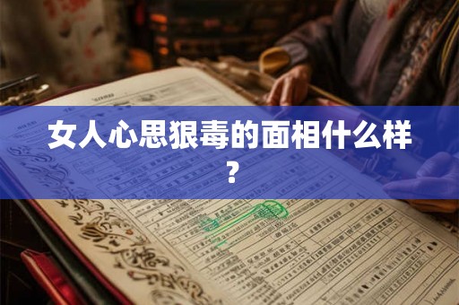 女人心思狠毒的面相什么样？