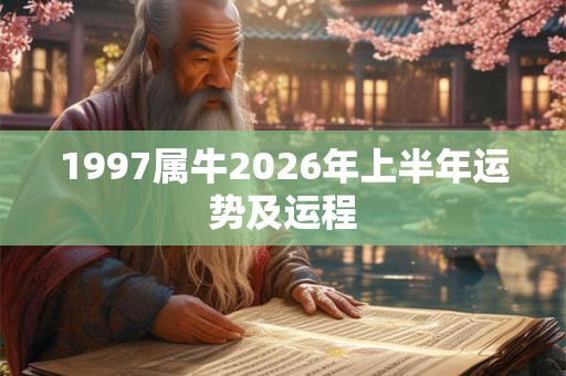 1997属牛2026年上半年运势及运程