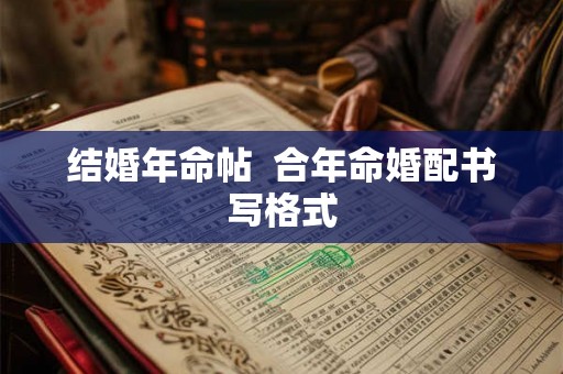 结婚年命帖  合年命婚配书写格式