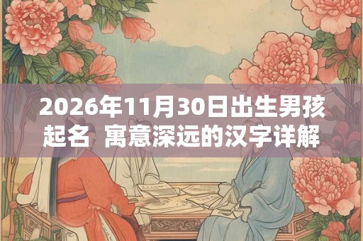 2026年11月30日出生男孩起名  寓意深远的汉字详解