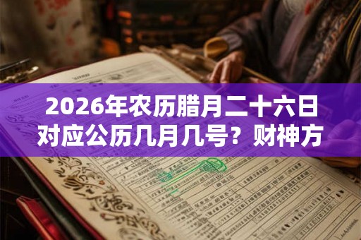 2026年农历腊月二十六日对应公历几月几号？财神方位在哪？