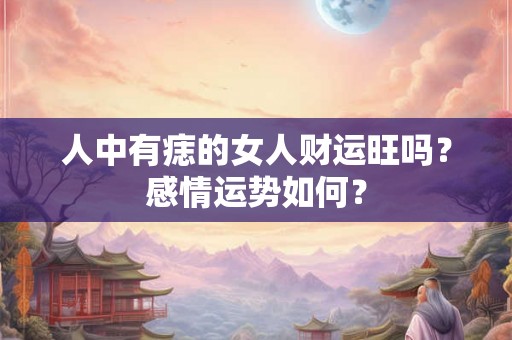 人中有痣的女人财运旺吗？感情运势如何？