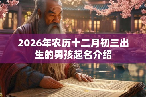 2026年农历十二月初三出生的男孩起名介绍