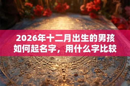 2026年十二月出生的男孩如何起名字，用什么字比较好
