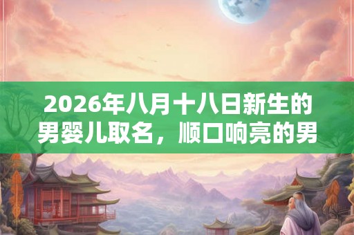 2026年八月十八日新生的男婴儿取名，顺口响亮的男孩名字