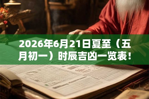 2026年6月21日夏至（五月初一）时辰吉凶一览表！