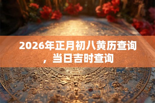 2026年正月初八黄历查询，当日吉时查询