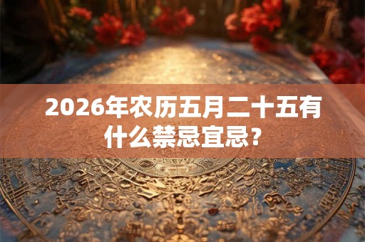 2026年农历五月二十五有什么禁忌宜忌? 2026年农历五月二十五有什么禁忌宜忌?